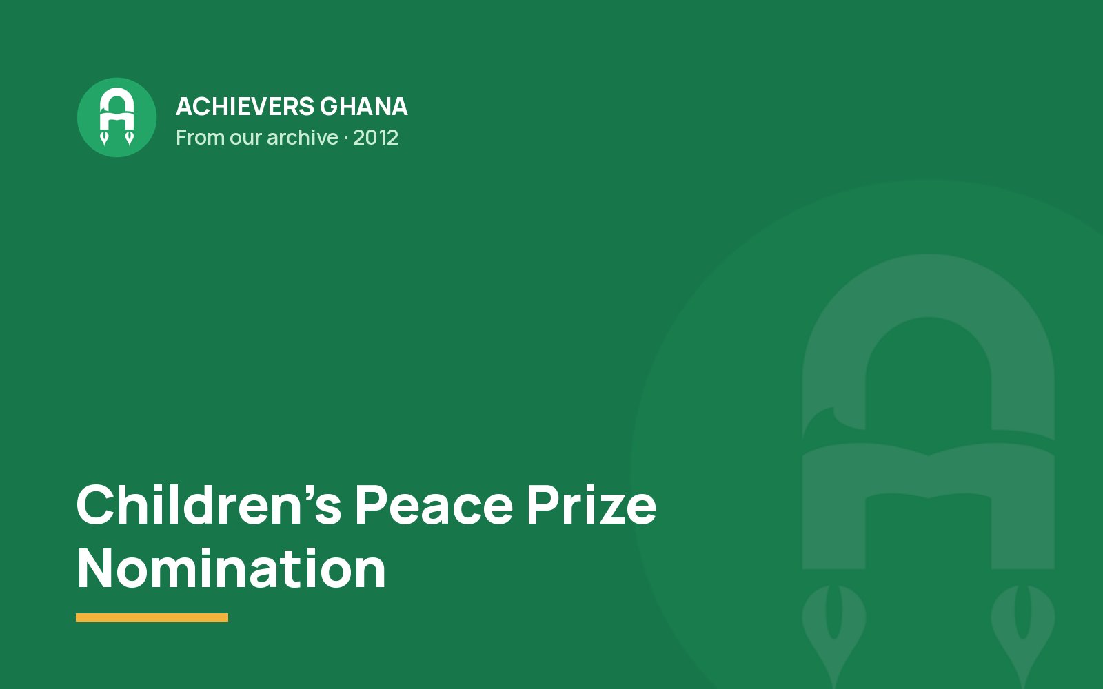 Children's Peace Prize Nomination